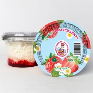 Творог «Вологжанка» с фруктово-ягодным наполнителем «Клубника»