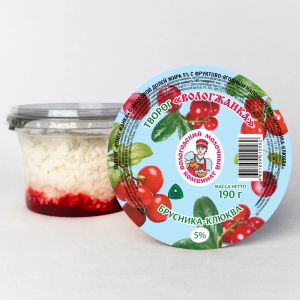 Творог «Вологжанка» с фруктово-ягодным наполнителем «Брусника - клюква»